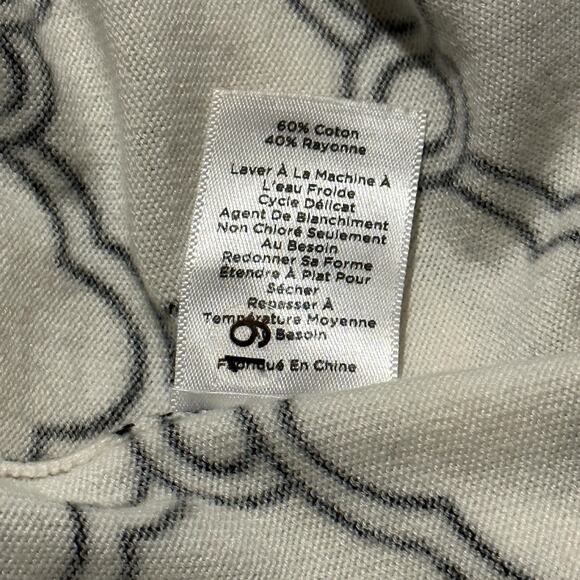 Talbots Three Quarter Sleeve Tipped Button Cuff Sweater Geo Print Women's Size M - Picture 7 of 8